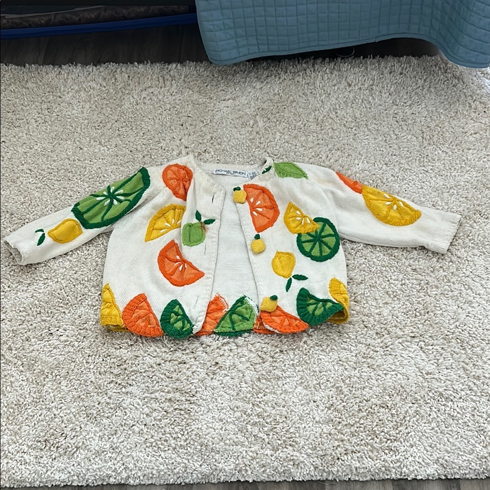 Genuine Vintage! Fruit Patterned Cardigan